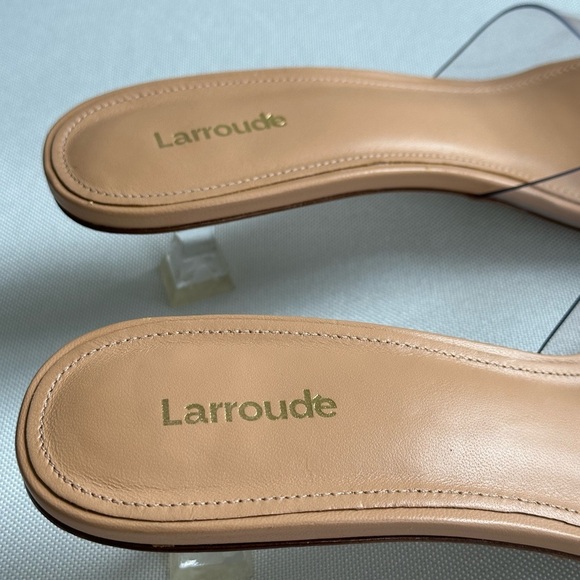Larroude Vivi Lucite Mule In Tan Leather and Vinyl - Picture 7 of 11